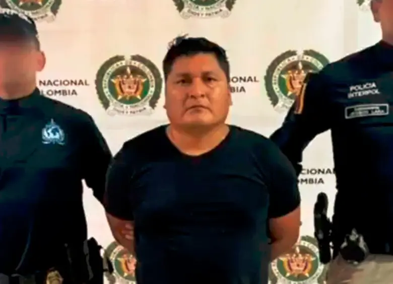Miguel Antonio Rodríguez Díaz, alias Cuchillo, fue capturado por la Interpol cuando se encontraba en el Pasaje La Bastilla, en el centro de Medellín. FOTO: CORTESÍA