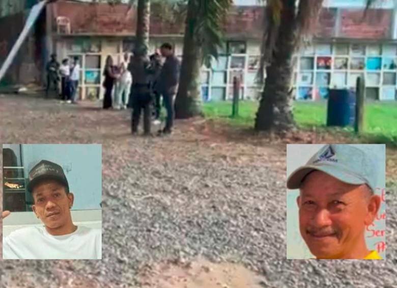 En el cementerio La Ye, de Caucasia, se produjo el asesinato de Jonathan Stiven Cano Domínguez (izq.), de 34 años, cuando asistía al sepelio de Julio Gregorio Feria Meza (der.), de 73 años, muerto el sábado en este mismo municipio. FOTOS: CORTESÍA NP NOTICIAS