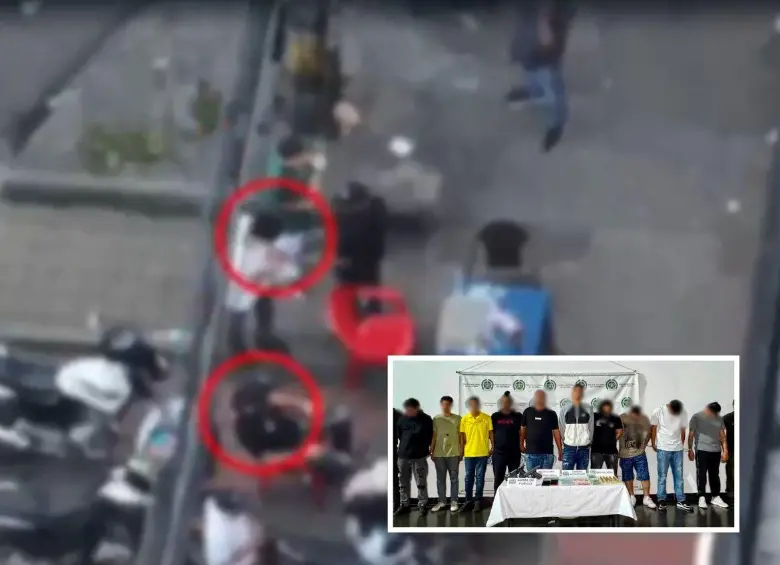 Las autoridades identificaron a quienes estarían detrás de las extorsiones en los alrededores de la Unidad Deportiva Atansio Girardot y el Centro de Eventos La Macarena. En total fueron 11 capturas y dos aprehensiones. FOTOS: CORTESÍA POLICÍA METROPOLITANA