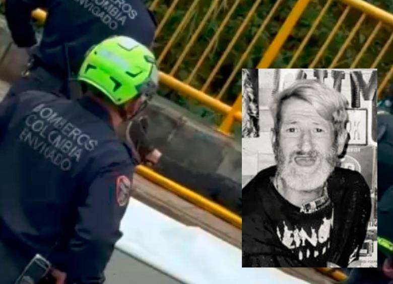Personal del Cuerpo de Bomberos de Envigado ayudaron con la recuperación del cuerpo de Gustavo Alberto Tamayo, de 45 años, quien era conocido en Envigado como Peio Neio.