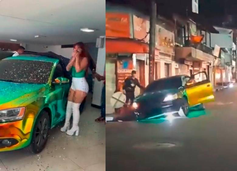 La influenciadura Yulieth Guzmán presentó el carro que días después se vio implicado en otro accidente, cuando era conducido por otro creador de contenido, quien se atribuye su propiedad. FOTO: CORTESÍA