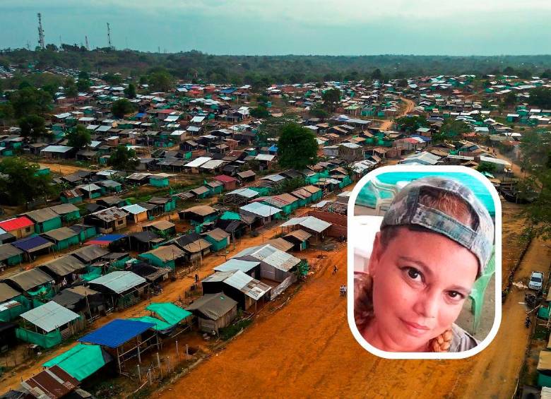 Dentro de uno de los ranchos de la invasión Santa Elena, de Caucasia, ocurrió el crimen de Luisa Fernanda Madrigal (detalle), de 38 años. FOTO: CAMILO SUÁREZ Y NP NOTICIAS