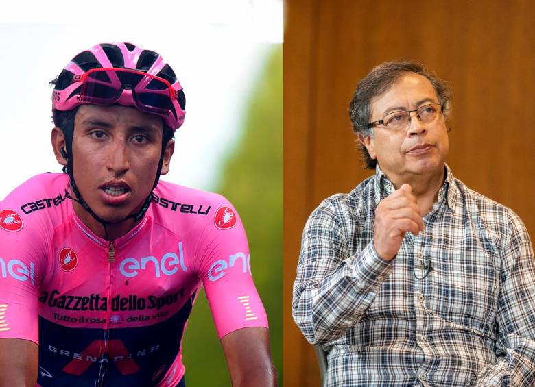Egan Bernal y Gustavo Petro, ambos son activos en sus redes sociales. FOTO: El Colombiano