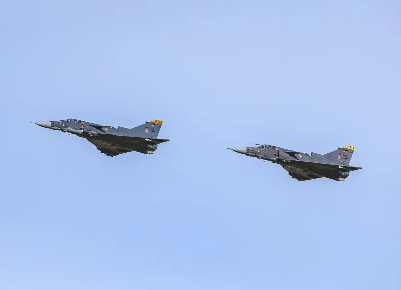 Imagen de referencia de los aviones KFIR de la Fuerza Aeroespacial Colombiana. Foto: Andrés Camilo Suárez Echeverry