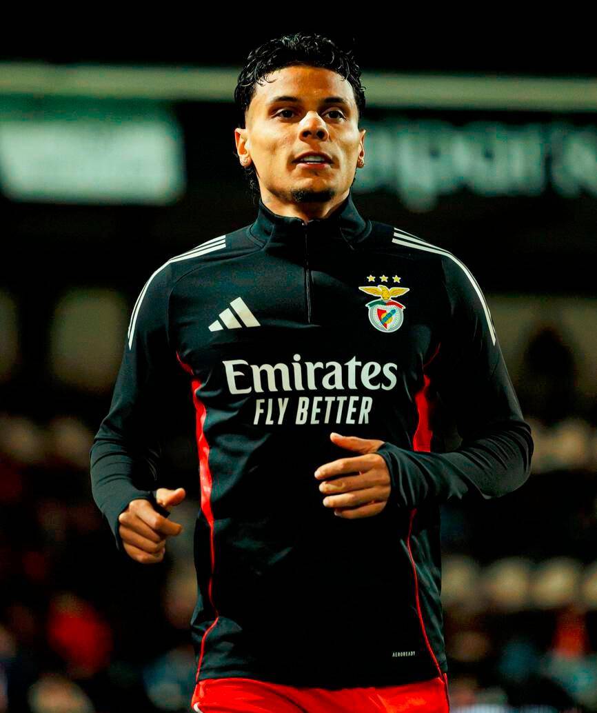 Richard Ríos se encuentra en etapa de recuperación y es duda del Benfica frente al Real Madrid. FOTO @SLBenfica