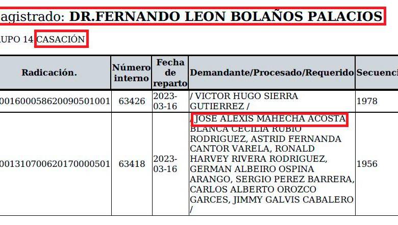 Description: El proceso por las ‘chuzadas’ contra Mahecha está en casación ante la Corte Suprema de Justicia.