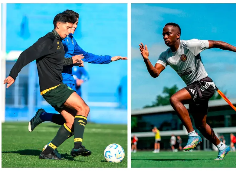 Aarón Molinas y Edwin Mosquera en la carpeta del club verdolaga para este semestre. FOTOS CORTESÍA