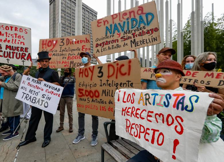 Durante la pasada administración las protestas contra la secretaría de cultura encabezada por Álvaro Narváez fueron constantes. Foto; Manuel Saldarriaga.