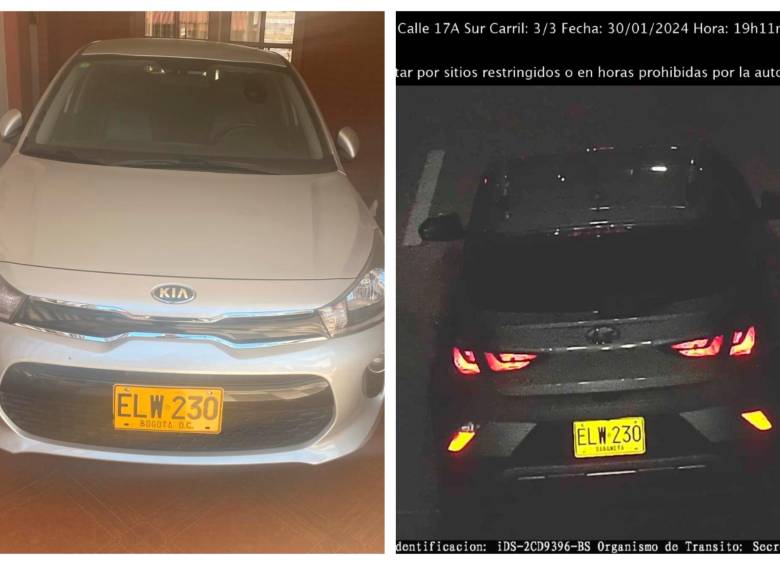 Este es uno de los casos de placas clonadas que se han registrado en Medellín y que solamente se detectaron después de una fotomulta. FOTO CORTESÍA