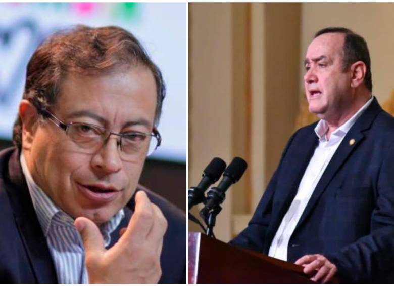 El presidente colombiano Gustavo Petro y el de Guatemala Alejandro Giammattei. FOTOS: COLPRENSA Y TOMADA DEL TWITTER DE @DrGiammattei 