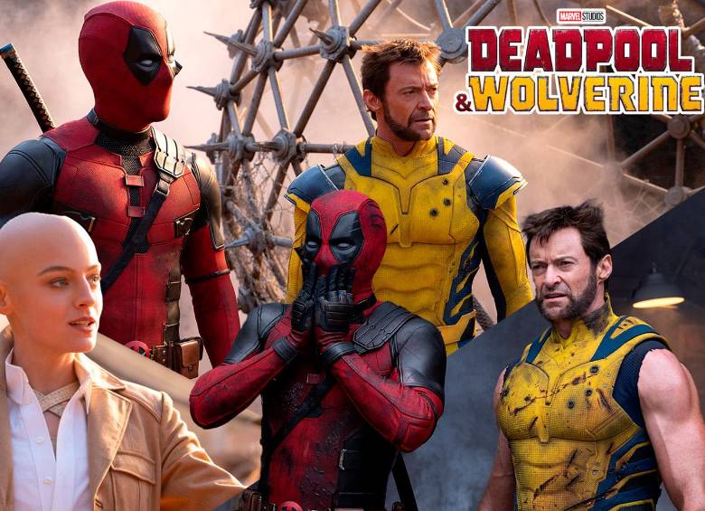 Ryan Reynolds y Hugh Jackman como Deadpool y Wolverine en esta nueva película. Emma Corin es la malvada Cassandra Nova. FOTOS Cortesía