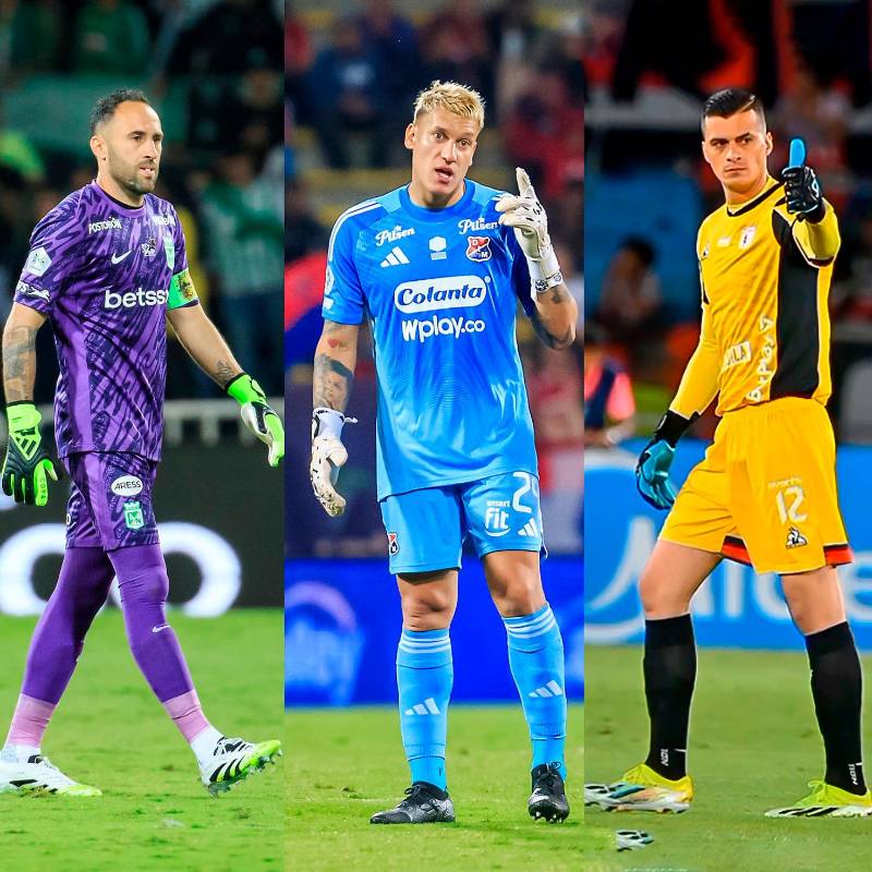 Jorge Soto (derecha) sería el mejor arquero del FPC, según estudio de SofaScore, por delante de Ospina y Aguerre. Fotos: El Colombiano. 