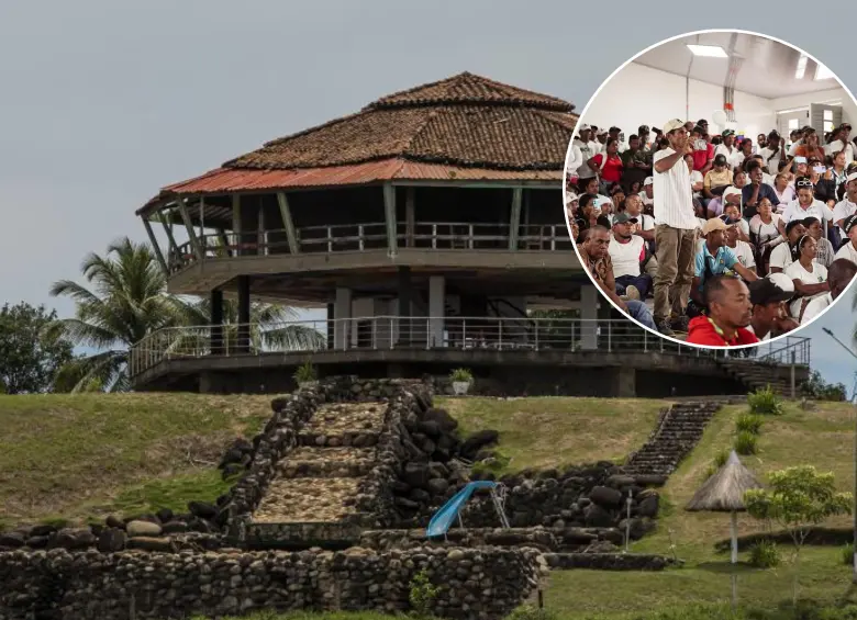 Más de 300 personas se sentaron a negociar con la Agencia Nacional de Tierras para pactar acuerdos justos entorno a la entrega del predio. FOTO: EL COLOMBIANO y ANT
