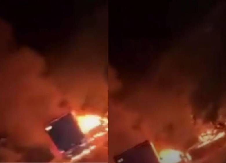 Disidentes de las Farc quemaron tres vehículos en Dagua, Valle. Foto: tomada de video