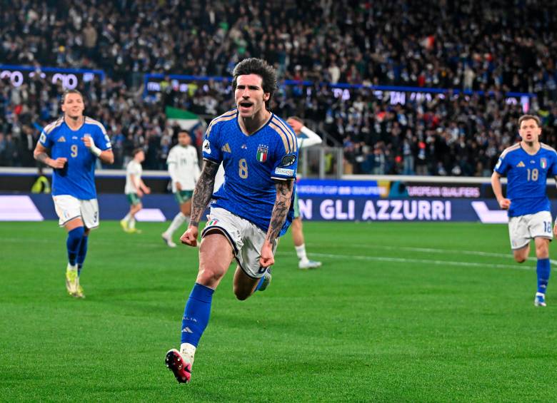 El futbolista italiano Sandro Tonali abrió el sueño para que la Nazionale regrese a una Copa del Mundo después de 12 años. FOTO getty 