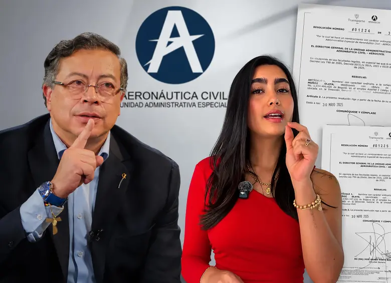La influencer Gabriela Muñoz es cercana al presidente Gustavo Petro. La señalan de influir en la Aerocivil. Fotos: Presidencia y cortesía