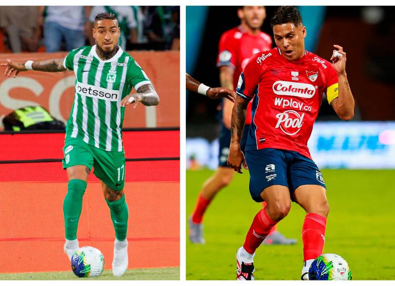 En la imagen aparecen Cristian “Chicho” Arango, de Nacional, y Juan Fernando Quintero, del Medellín. FOTOS CAMILO SUÁREZ Y MANUEL SALDARRIAGA