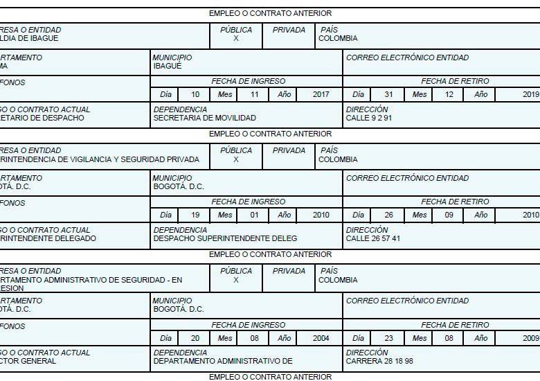 Description: Últimos cargos que ocupó José Alexis Mahecha antes de llegar al Ministerio de Salud.