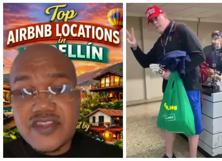 A la izquierda alias Chill Capo, el supuesto influencer gringo. A la derecha Samuel McVey, implicado en desmanes en los colegios de Las Palmas y Llanogrande. FOTO: Cortesía