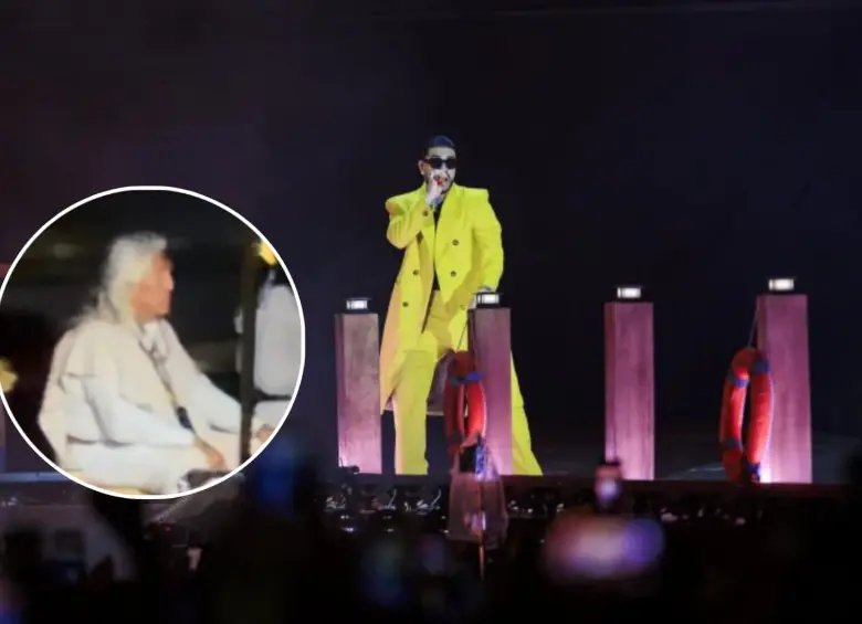 Un supuesto chamán fue captado durante el concierto de Ryan Castro en el Estadio Atanasio Girardot. FOTO: Camilo Suárez, Redes sociales.