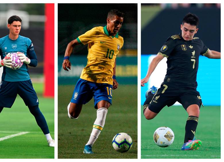 En la imagen aparecen el portero colombiano Alexéi Rojas, el brasileño Pedrinho y el mexicano Gilberto Mora. FOTOS GETTY
