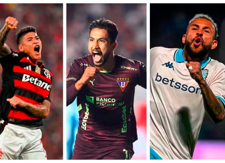 Jorge Carrascal, Jeison Medina y Duván Vergara, los colombianos semifinalistas de la Copa Libertadores. FOTOS GETTY