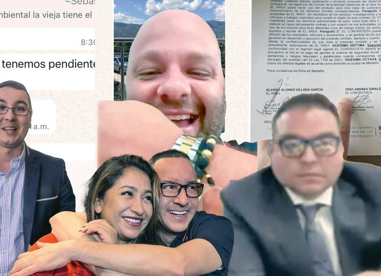 De izquierda a derecha: Juan David Palacio, Miguel Quintero, Álvaro Villada, Vanesa Álvarez y Sebastián Ortega, todos procesados por el caso del Amva y los Bomberos. FOTO EL COLOMBIANO