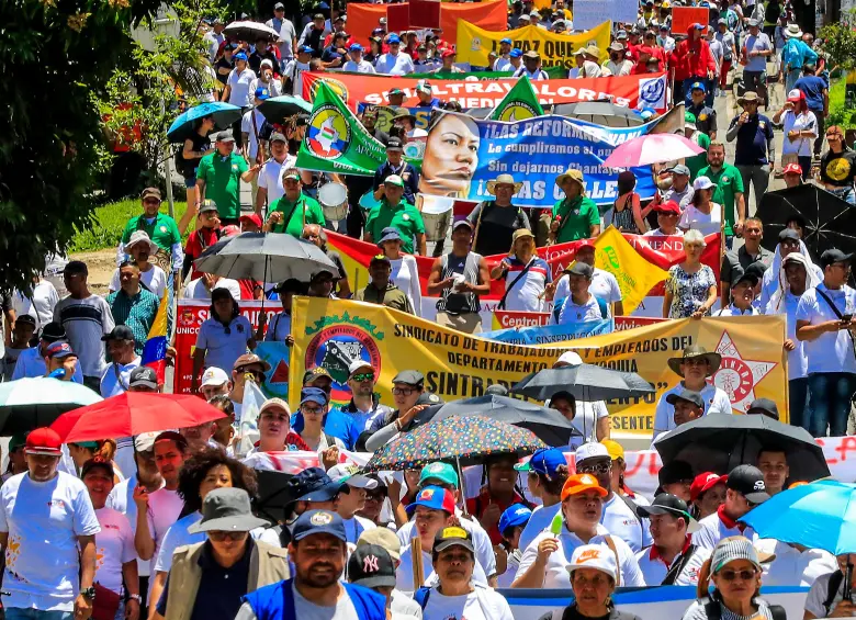 Dos marchas se llevarán a cabo en Medellín este 1 de mayo. FOTO: EL COLOMBIANO