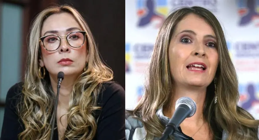 Katherine Miranda y Paloma Valencia, hoy candidata a la Presidencia de Colombia. Fotos: Congreso y Centro Democrático