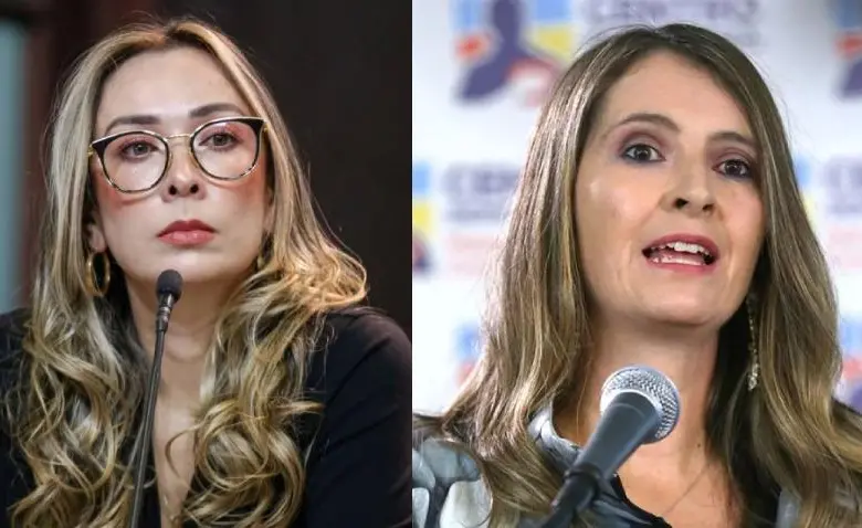 Katherine Miranda y Paloma Valencia, hoy candidata a la Presidencia de Colombia. Fotos: Congreso y Centro Democrático