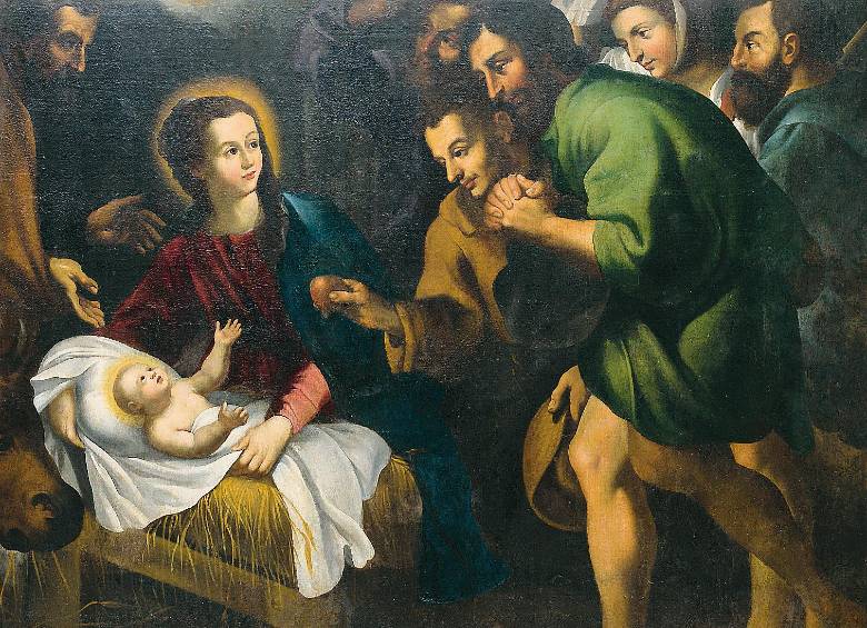 Adoración de los pastores, pintura atribuida a Gaspar de Figueroa, es una de las representaciones más clásicas del significado de la Navidad. FOTO Cortesía Museo de Antioquia