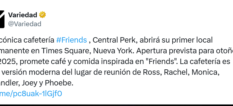 De la pantalla a la calle: en Nueva York abrirán un local del Central Perk, el café de Friends
