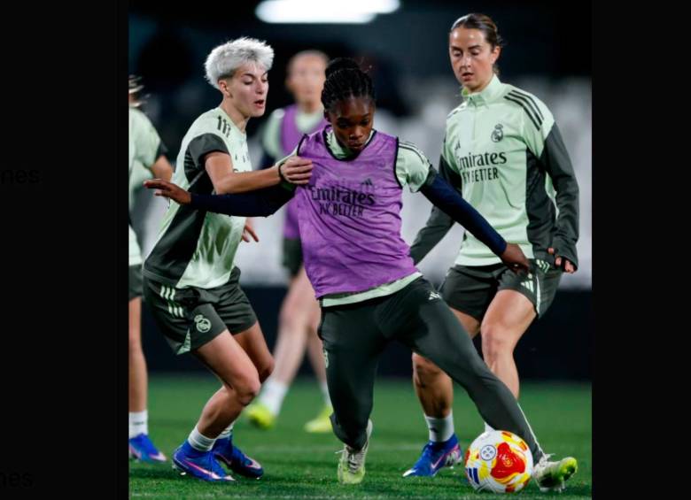 La colombiana Linda Caicedo está lista para afrontar la final de la Supercopa de España ante el Barcelona. FOTO TOMADA X@realmadridfem