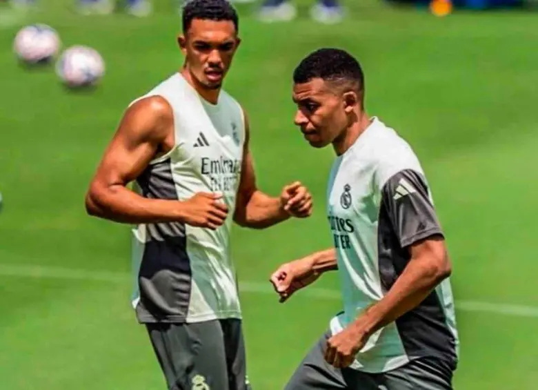Esta es una de las imágenes en las que se ve al francés Kylian Mbappé tras el regreso a entrenamientos con el Real Madrid en el Mundial de Clubes. FOTO TOMADA X @MadridXtra