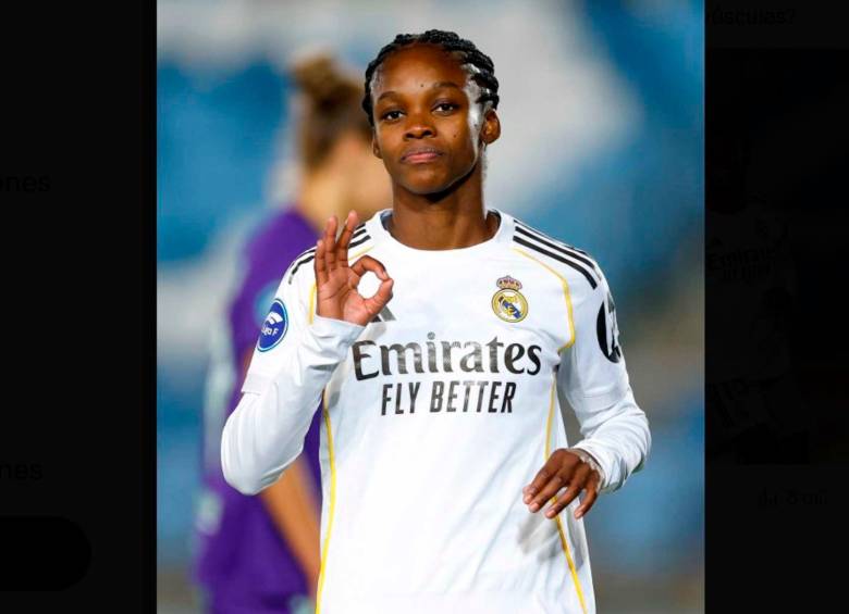 La delantera colombiana Linda Caicedo marcó un gol maradoniano con el Real Madrid en la Liga Femenina en España. FOTO TOMADA X @realmadridfem