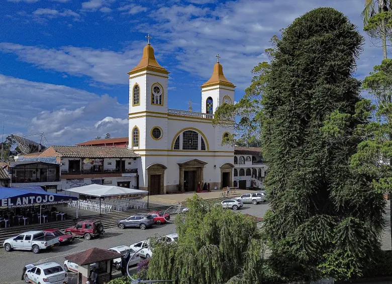 Foto panorámica del parque principal de La Unión, Antioquia. Foto: Manuel Saldarriaga Quintero