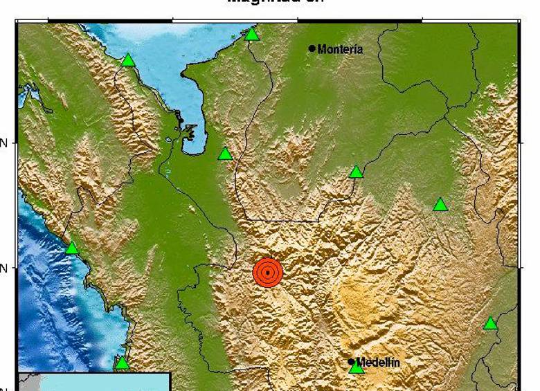 El sismo tuvo como epicentro el municipio de Dabeiba, en el Occidente de Antioquia. FOTO Cortesía