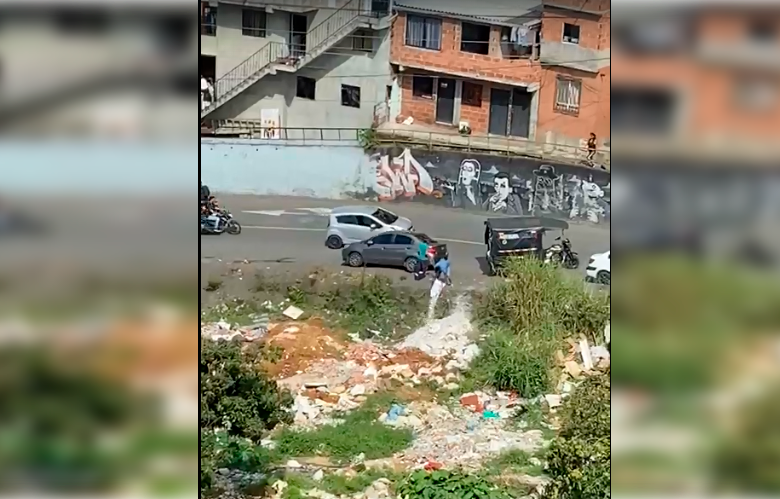 La grabación fue tomada en el sector Loyola, del barrio Caicedo. FOTO: Cortesía 