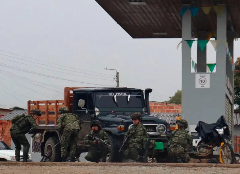 En total fueron 658 los uniformados desplegados en el sector La Hacienda, de El Tambo (Cauca). FOTO: CORTESÍA EJÉRCITO.