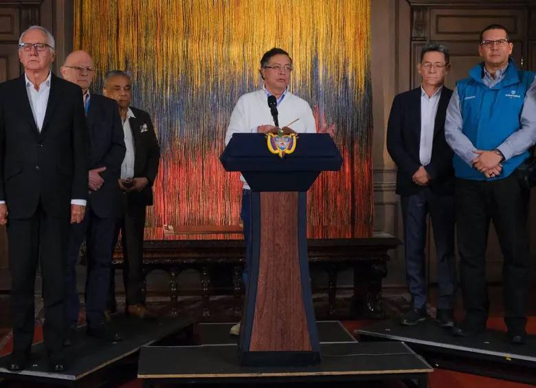 La alocución del presidente Petro sobre la salud duró casi dos horas y al final mezcló otros temas como migración y Pablo Escobar. Foto: Presidencia