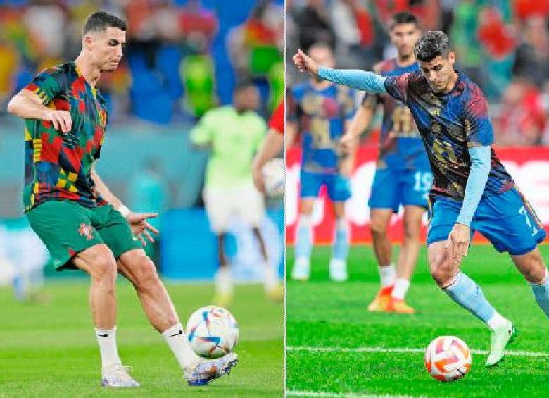 Cristiano Ronaldo (Portugal) y Álvaro Morata (España), dos goleadores que estará en acción este martes en el cierre de los octavos de final del Mundial de Qatar-2022. FOTOS getty