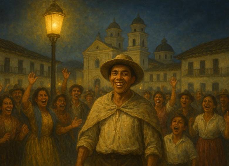 En julio de 1898, la ciudad de Medellín presenció la llegada de la luz eléctrica por primera vez. FOTO Elaborada con IA