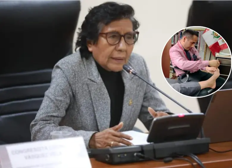 Lucinda Vásquez, congresista peruana, enfrenta denuncias por presuntamente asignar tareas domésticas a su personal del Congreso, como cocinarle y hacerle la pedicura durante el horario laboral. FOTO: Congreso de Perú, Cuarto Poder. 
