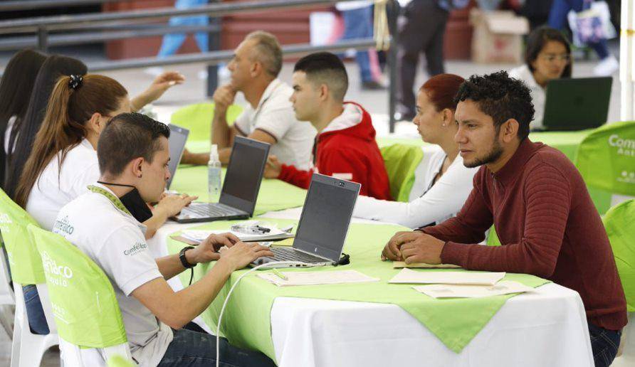 Una de las jornadas de empleabilidad llevadas a cabo por la caja de compensación Comfenalco Antioquia. FOTO: Cortesía