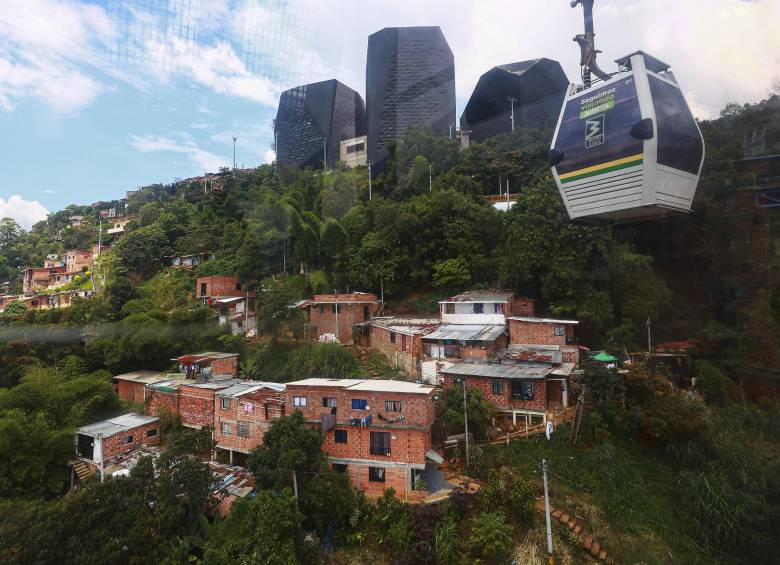 Imagen de referencia del Metrocable de Santo Domingo Savio. Foto: Manuel Saldarriaga Quintero.