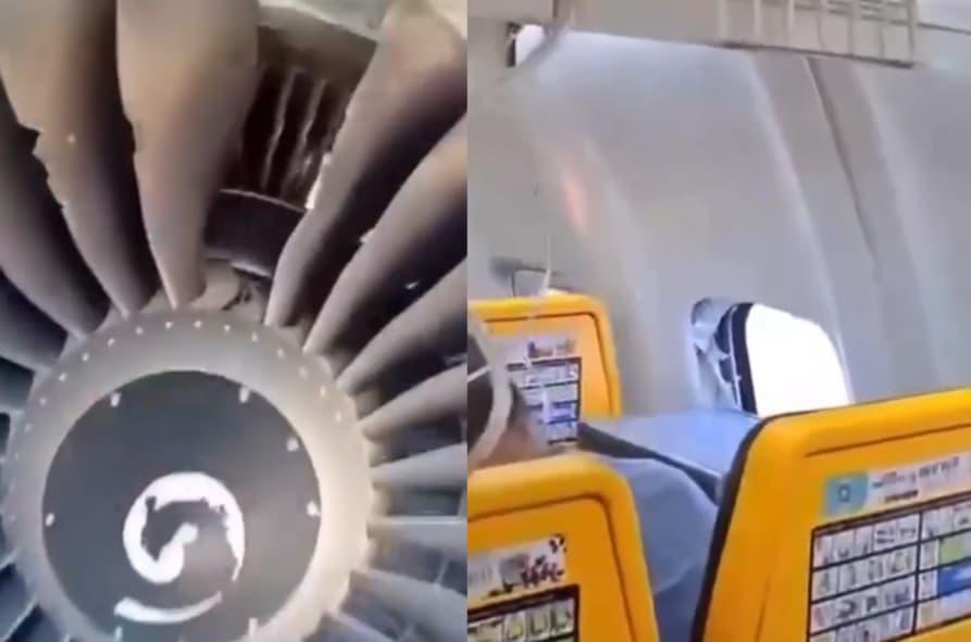 La esposa del pasajero aseguró que su marido quedó con parte del cuerpo fuera del avión tras la rotura de una ventanilla y permanece hospitalizado mientras avanza la investigación. FOTO: captura de pantalla tomado de @aviationbrk. 
