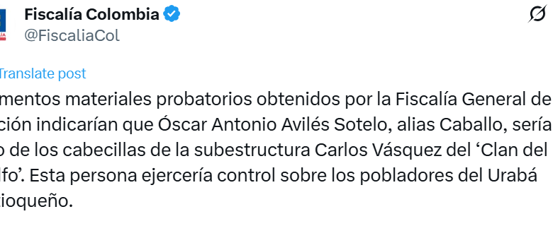 Cayó “Caballo”, denunciado por hacer cumplir el “código de convivencia” del Clan del Golfo en zona rural de Urabá