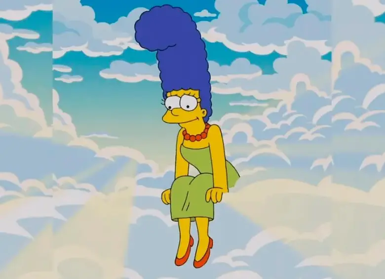 Desde el cielo, Marge observa a su familia mientras inicia una nueva vida con Ringo Starr en el más allá. FOTO cortesía Los Simpson