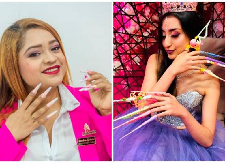Sandra tarda hasta una semana en producir diez uñas en el sistema artificial de puntas extremas. FOTOS Cortesía y Camilo Suárez 