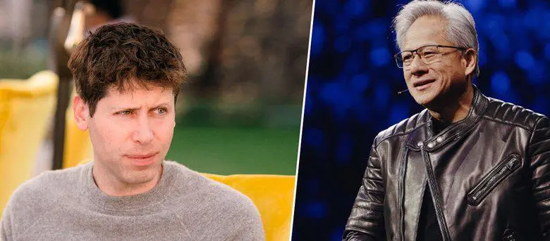 En la fotografía los SEO de OpenAI y Nvidia, Sam Altman y Jensen Huang. 